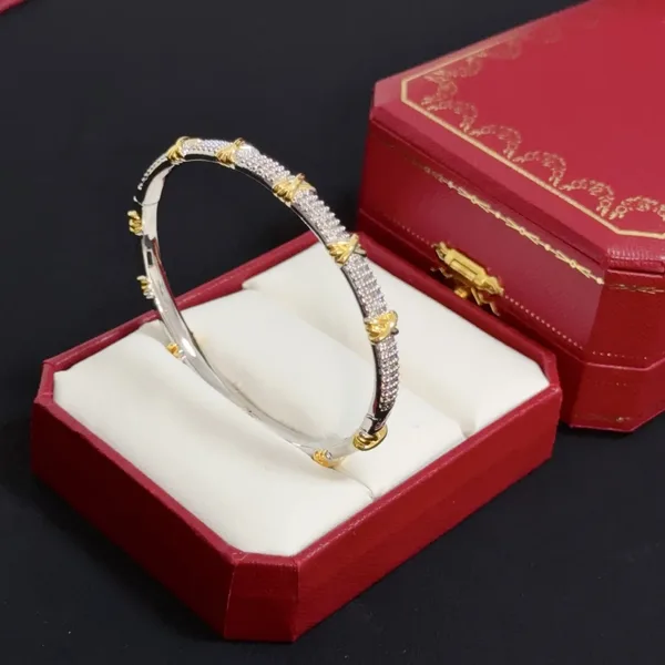 Cartier Two-Tone Beaded Bangle Bracelet product view 5