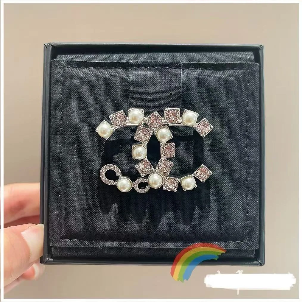 Chanel Rhinestone Pearl-Effect CC Brooch Silver-Tone product view 3