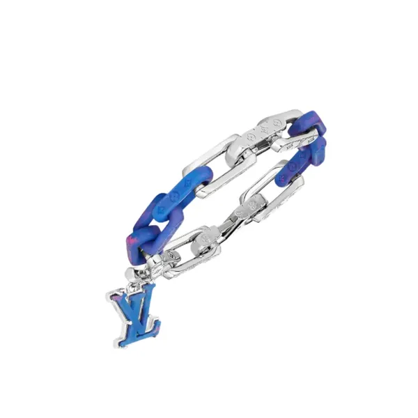 Louis Vuitton Monogram Link Bracelet Blue and Silver-Tone product photo