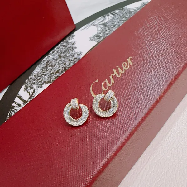 Cartier Gold-Tone Hoop Earrings with Pave-Effect Accents product photo