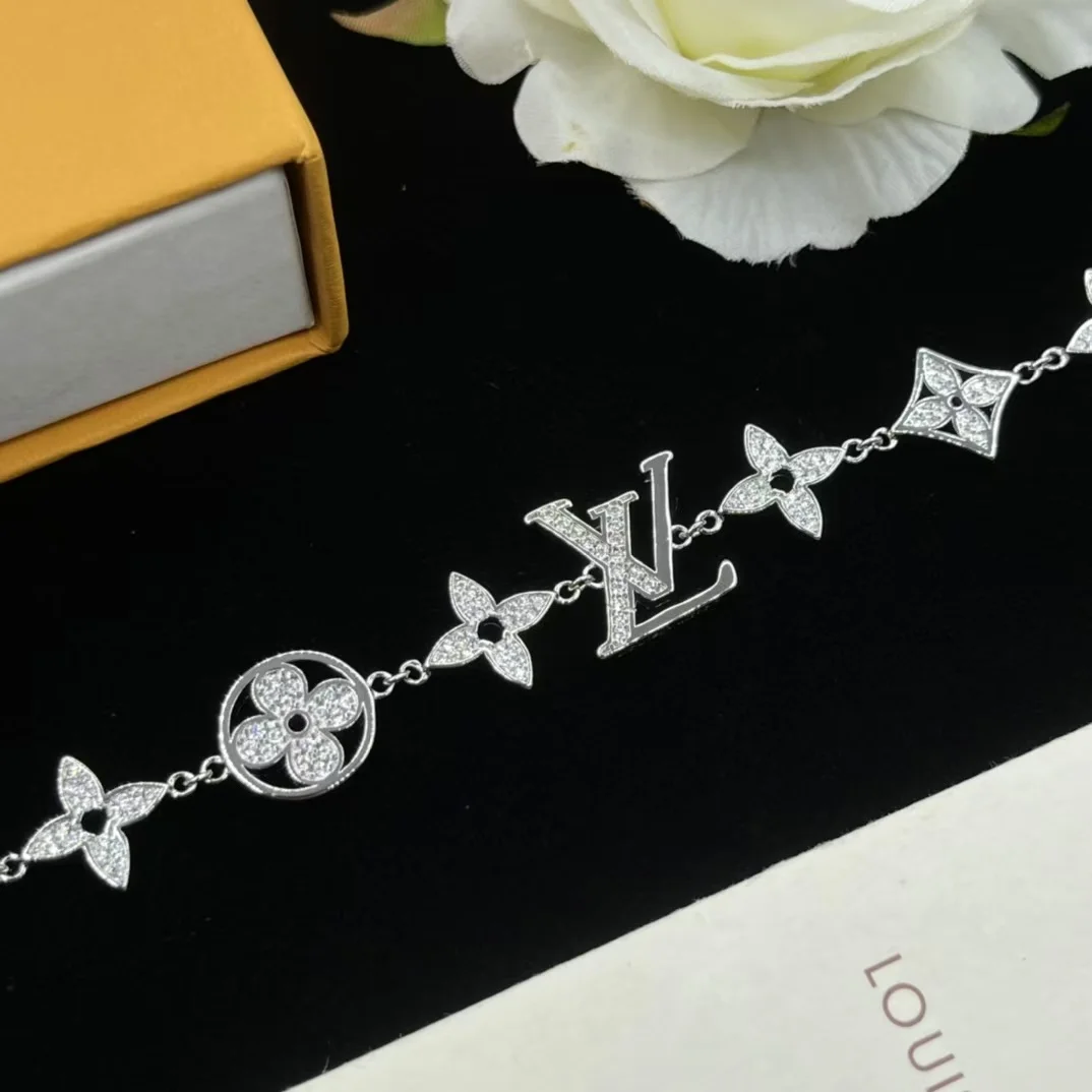 Louis Vuitton Filled Pavé Sun Star LV Charm Bracelet Silver-Tone product view 3