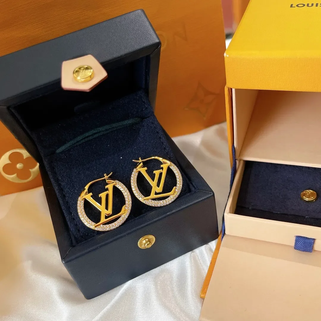 Louis Vuitton Round LV Monogram Hoop Earrings Gold-Tone product view 7