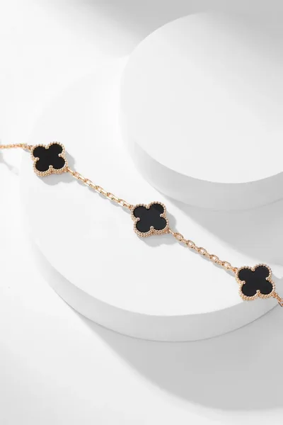 Van Cleef  Arpels Alhambra Black Ten-Motif Gold-Tone Necklace product view 6