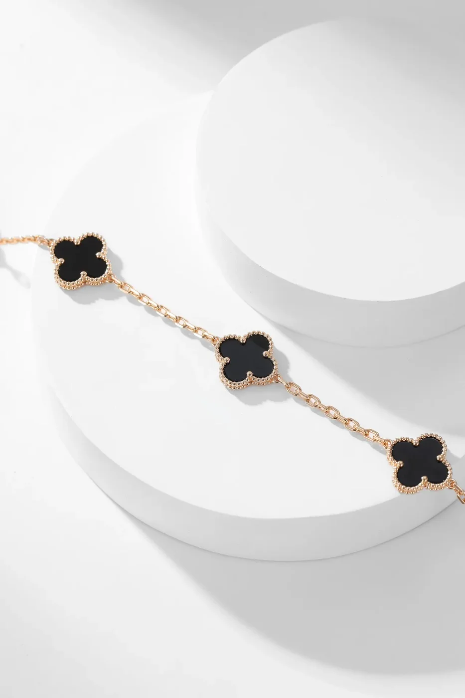 Van Cleef  Arpels Alhambra Black Ten-Motif Gold-Tone Necklace product view 6