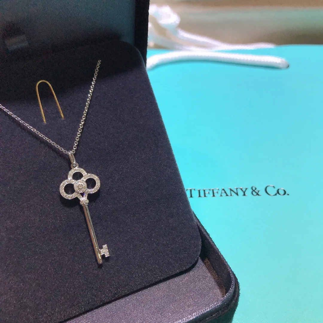 Tiffany  Co. Crown Key Pendant Necklace Silver-Tone product view 5
