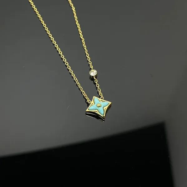 Louis Vuitton BB Star Pendant Necklace Blue Inlay and Gold-Tone product photo