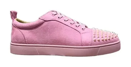 Christian Louboutin Louis Junior Spikes Suede-Effect Sneakers Pink product photo