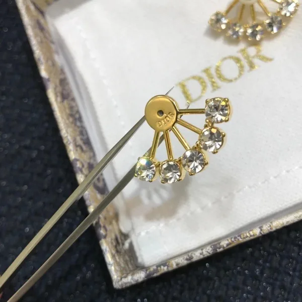Dior Tribales Fan Earrings — Gold-Tone with Crystal-Effect Details product view 4