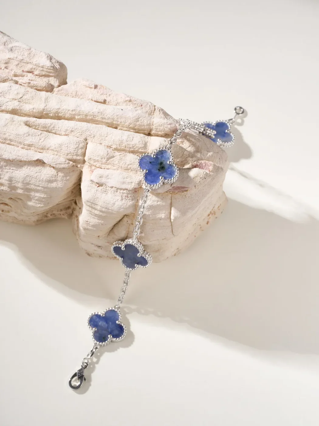 Van Cleef  Arpels Alhambra Blue Five-Clover Silver-Tone Bracelet product view 3