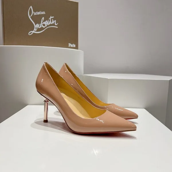 Christian Louboutin Scepter 85 Patent Pumps Nude Pink product view 4
