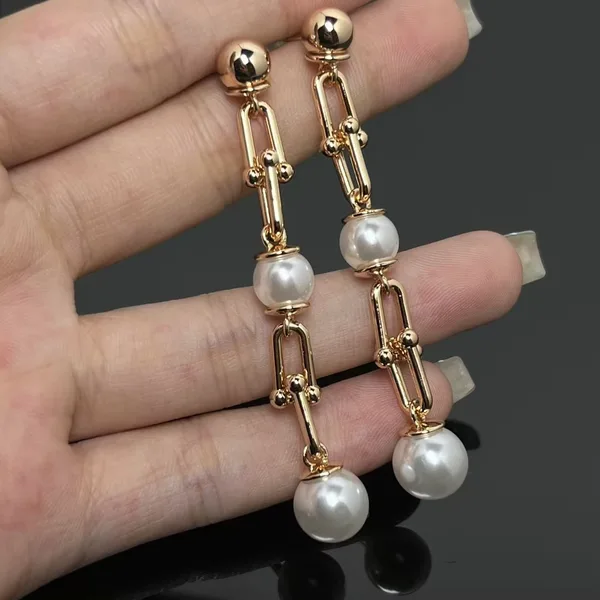 Tiffany  Co. HardWear Triple Drop Pearl-Effect Earrings Rose-Tone product photo