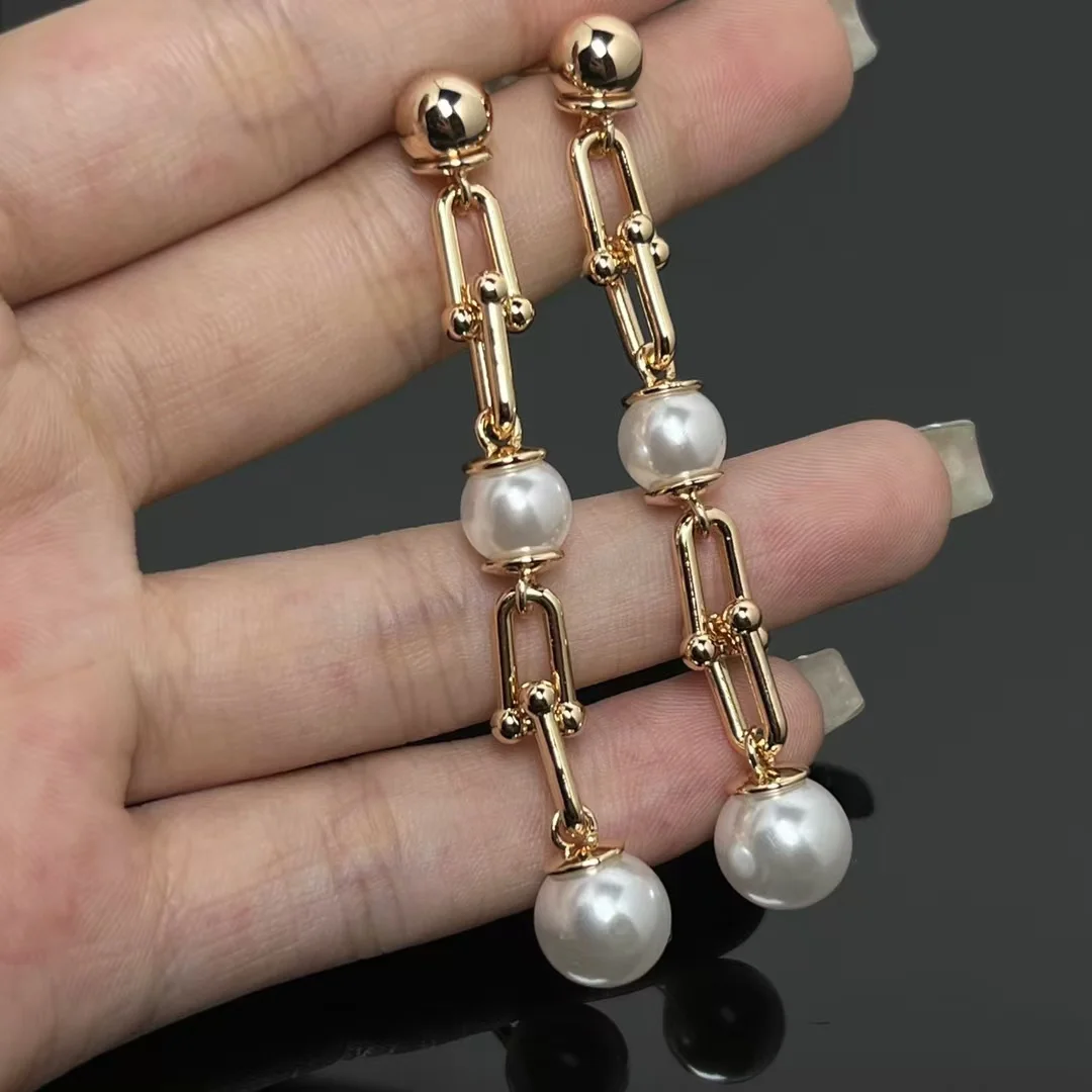 Tiffany  Co. HardWear Triple Drop Pearl-Effect Earrings Rose-Tone product view 1