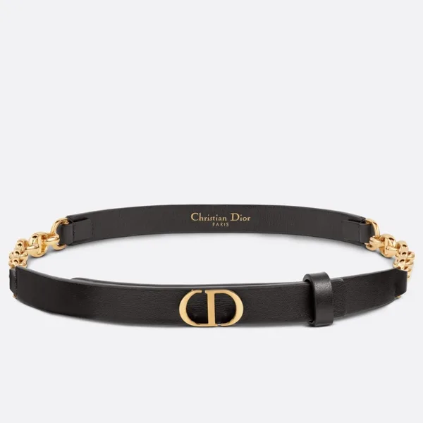 Dior Caro 15MM Belt in Black Calfskin and Chain product photo