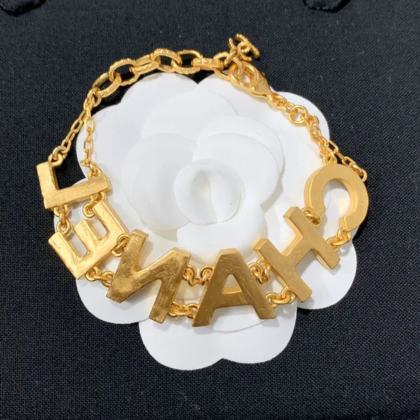 Chanel Letter Charm Chain Bracelet Gold-Tone product view 3