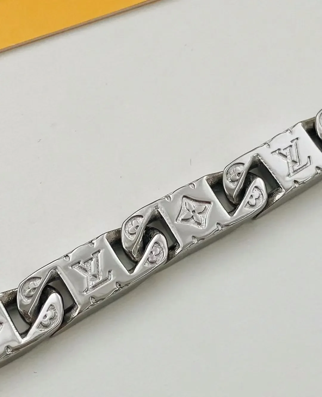 Louis Vuitton Monogram Plate Link Bracelet Silver-Tone product view 5