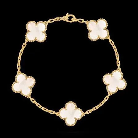 Van Cleef  Arpels Alhambra White Clover Gold-Tone Bracelet product photo