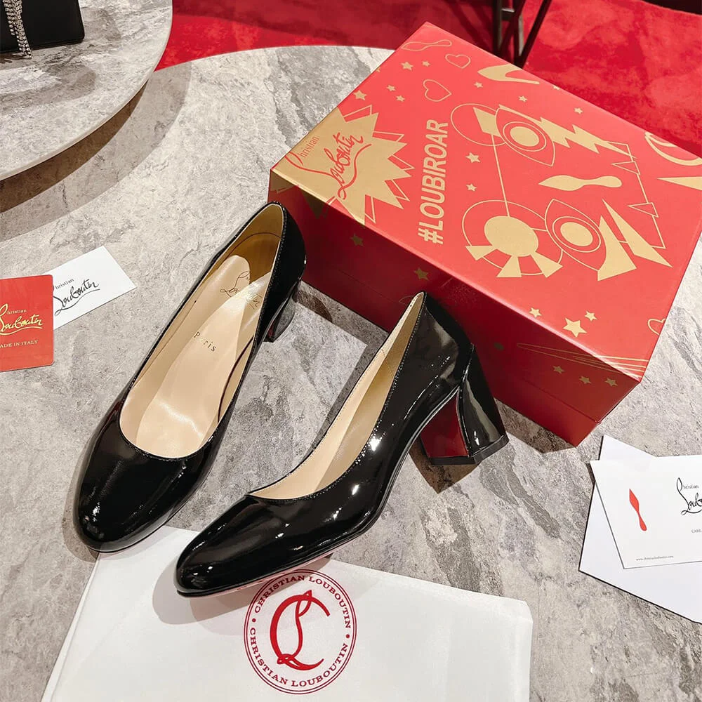 Christian Louboutin Miss Sab 85 Block-Heel Pumps Black product view 2
