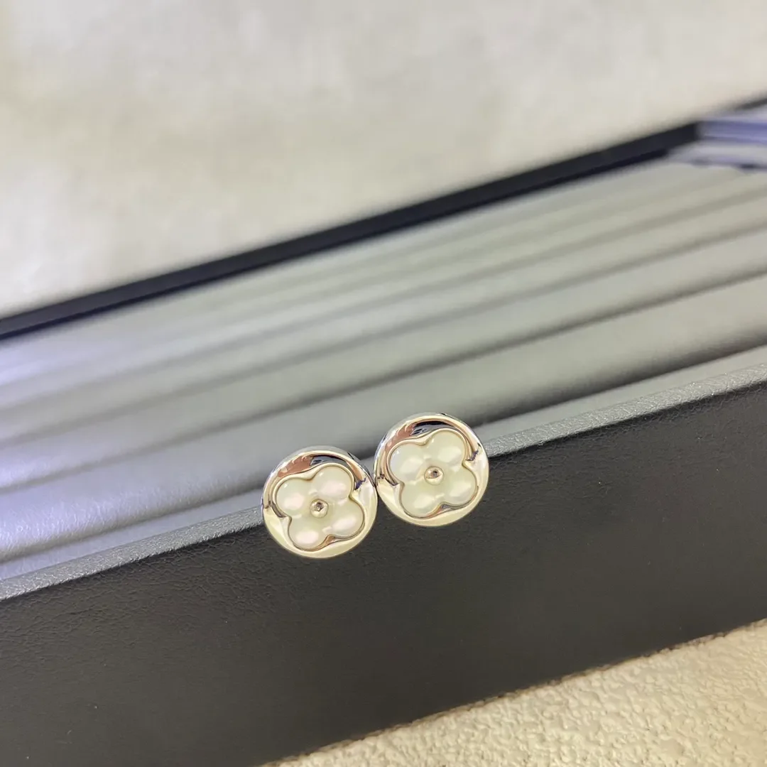 Louis Vuitton Sun Blossom Pearlescent Stud Earrings Silver-Tone product view 1