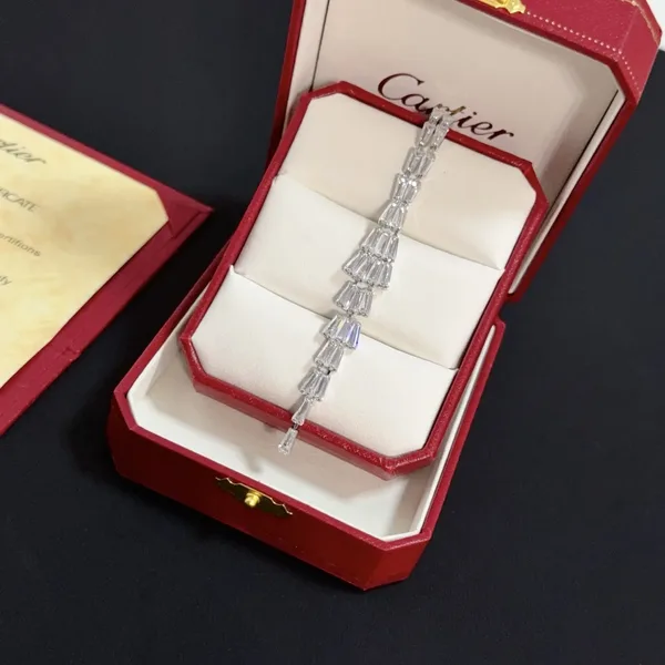Cartier Silver-Tone Graduated Fringe Bar Necklace product view 2