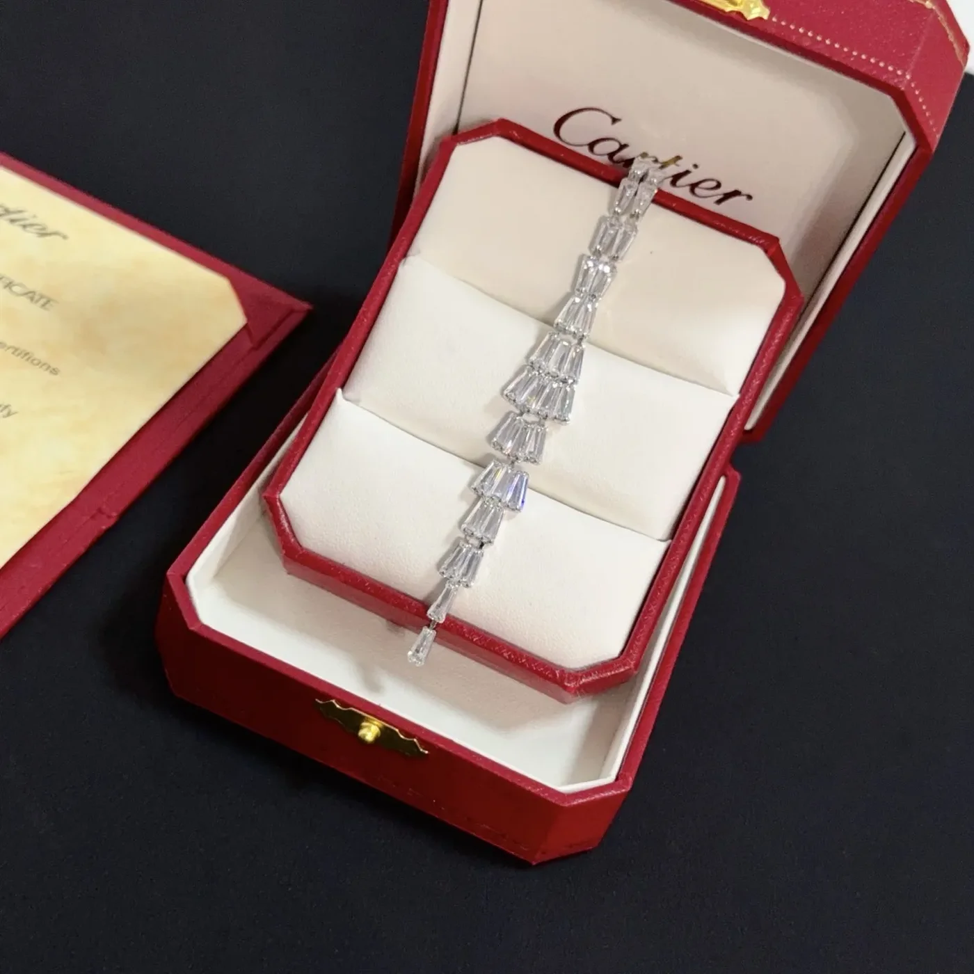 Cartier Silver-Tone Graduated Fringe Bar Necklace product view 2