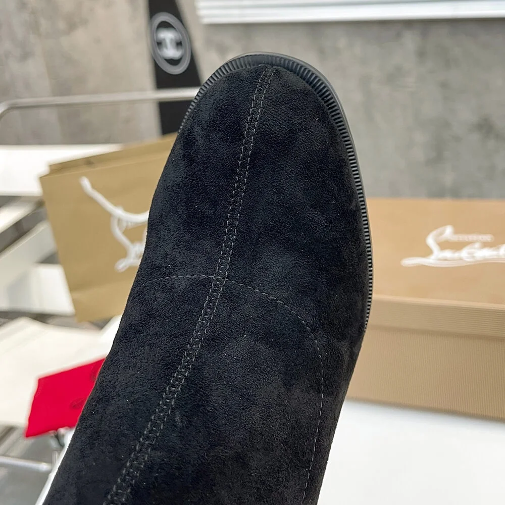 Christian Louboutin Strechadoxa 70 Suede-Effect Ankle Boots Black product view 8