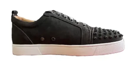Christian Louboutin Louis Junior Spikes Sneakers Black with White Sole product view 1