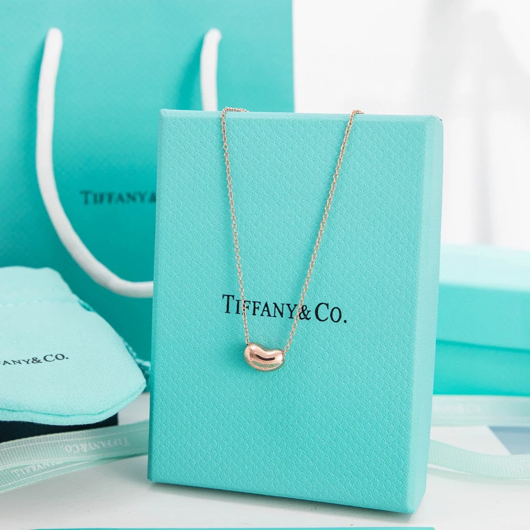 Tiffany  Co. Bean Pendant Necklace Rose-Tone product view 1