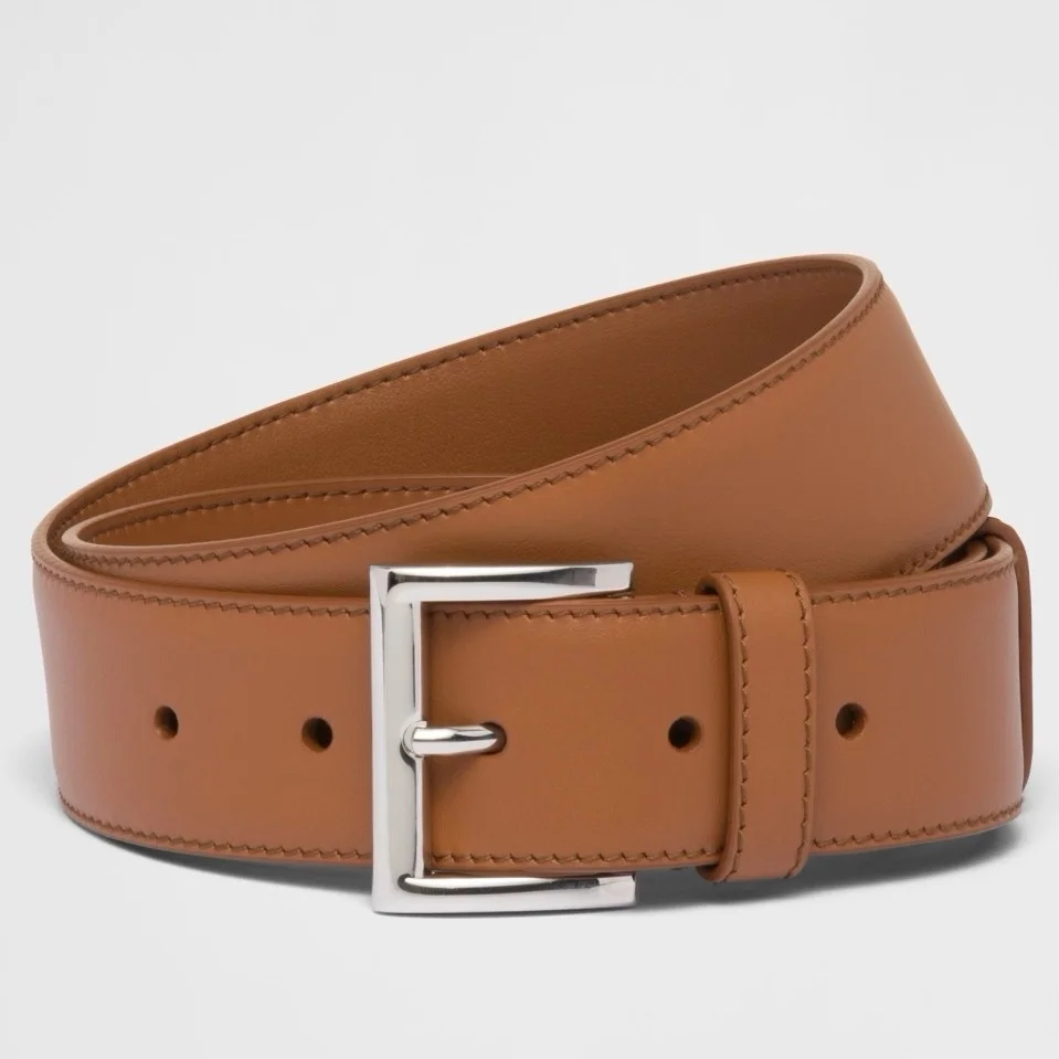 Prada 35MM Belt in Brown Smooth Calfskin product view 1