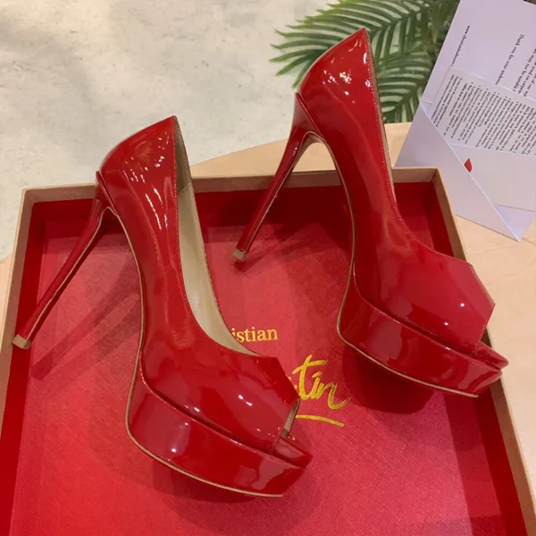 Christian Louboutin New Very Prive 120 Peep-Toe Platform Pumps Red product view 7