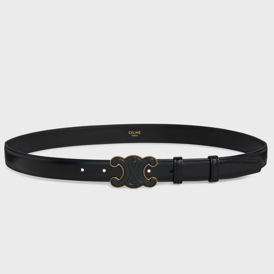 Celine Medium Cuir Triomphe Belt 25MM in Black Calfskin product view 1