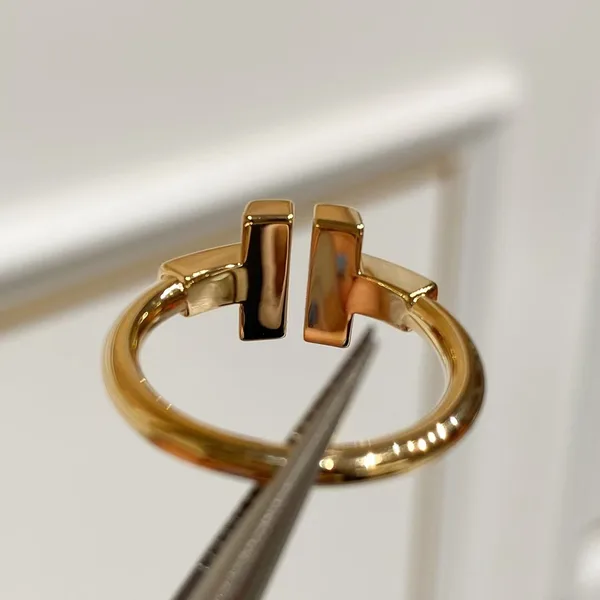 Tiffany  Co. Double T White Inlay Ring Rose-Tone product view 5