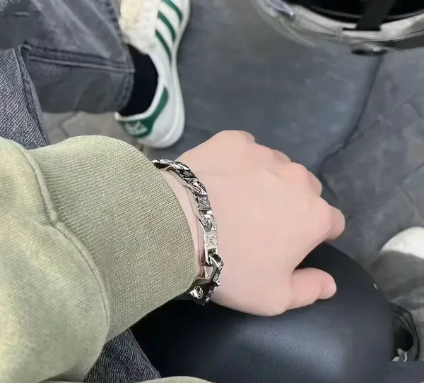 Louis Vuitton Monogram Plate Link Bracelet Silver-Tone product view 6