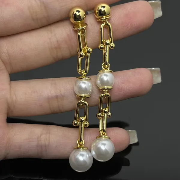 Tiffany  Co. HardWear Triple Drop Pearl-Effect Earrings Gold-Tone product view 2