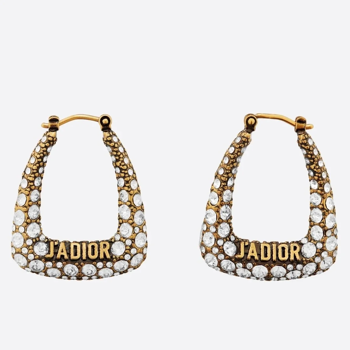 Dior J’Adior Hoop Earrings In Antique Gold-Tone Metal and Crystals product view 1