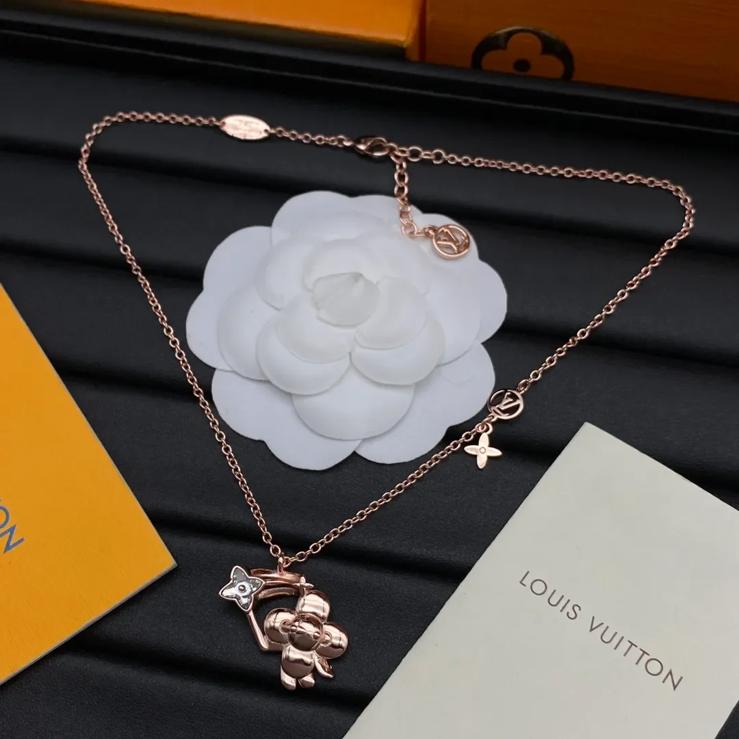 Louis Vuitton Rabbit Blossom Pendant Necklace Rose-Tone product view 1