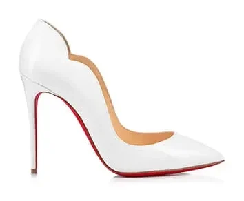 Christian Louboutin Hot Chick Scalloped Patent Pumps White product photo