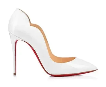 Christian Louboutin Hot Chick Scalloped Patent Pumps White product view 1