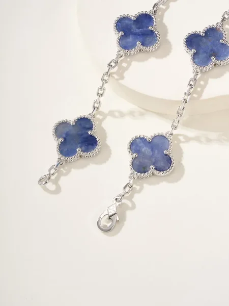 Van Cleef  Arpels Alhambra Blue Five-Clover Silver-Tone Bracelet product view 4