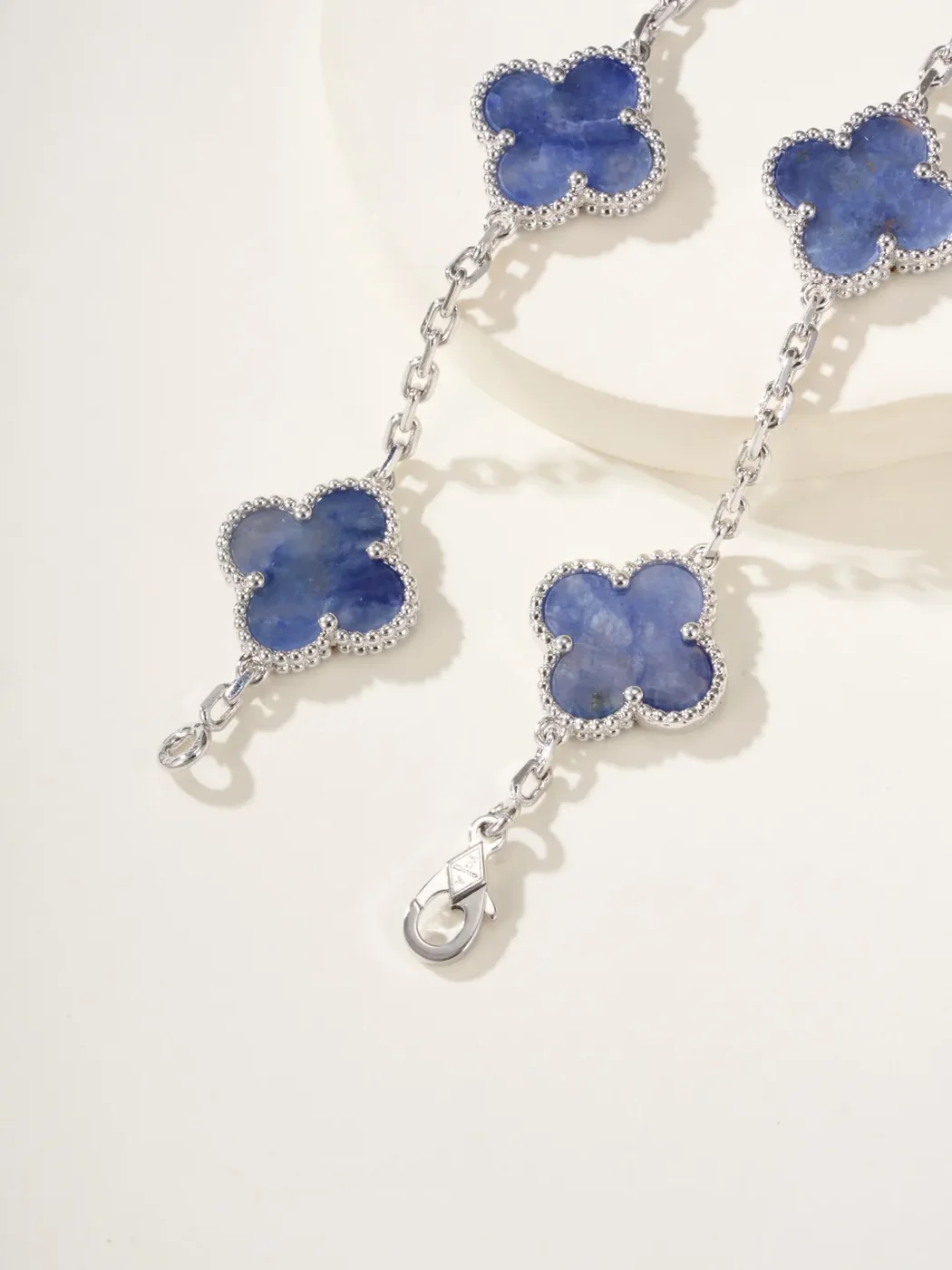 Van Cleef  Arpels Alhambra Blue Five-Clover Silver-Tone Bracelet product view 4