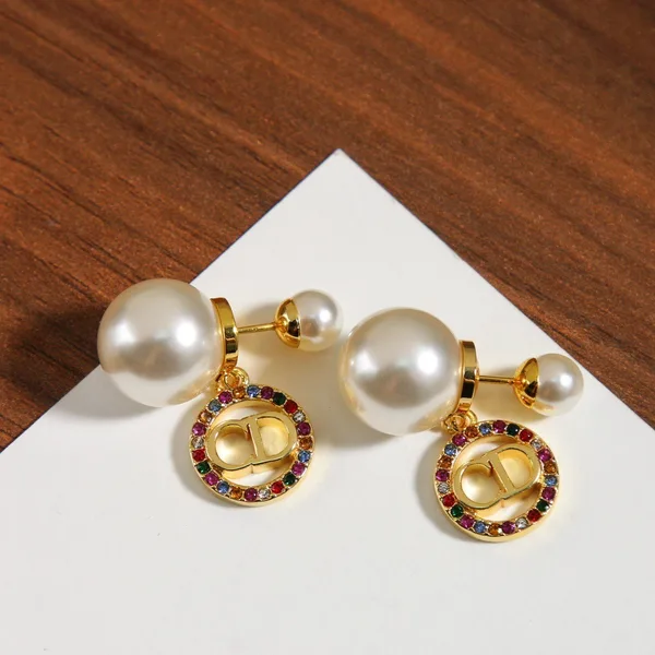 Dior Tribales Earrings in Metal and White Pearl-Effect Details and Multicolor Crystals product view 7