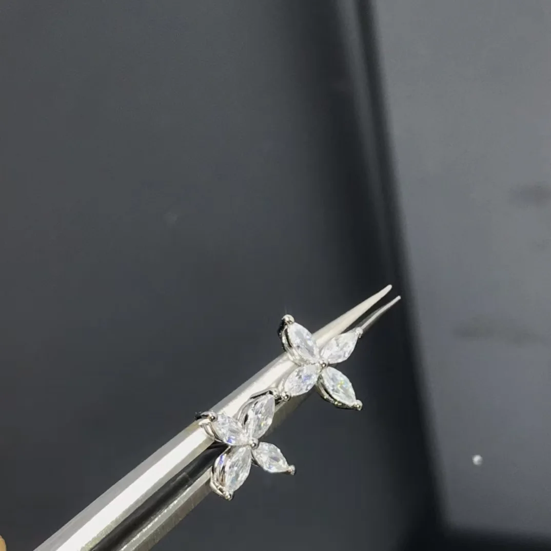 Tiffany  Co. Victoria Flower Stud Earrings Silver-Tone product view 4
