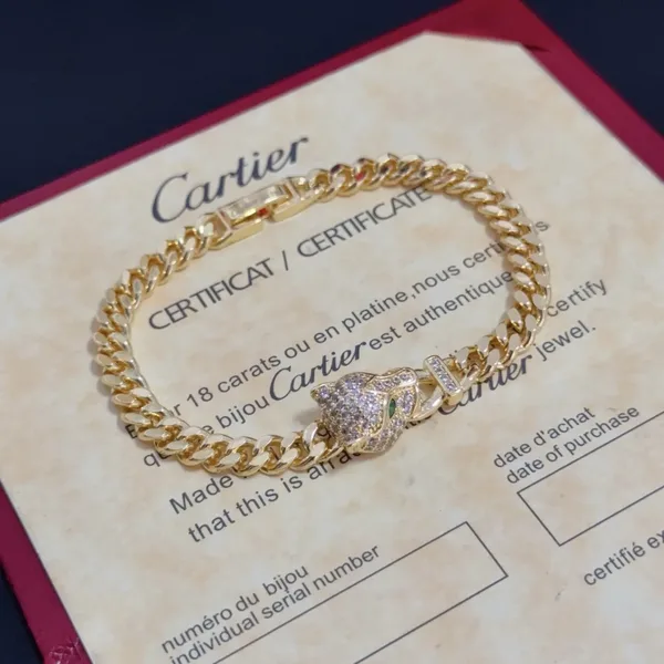 Cartier Panthere Gold-Tone Chain Bracelet with Panther Center product view 6