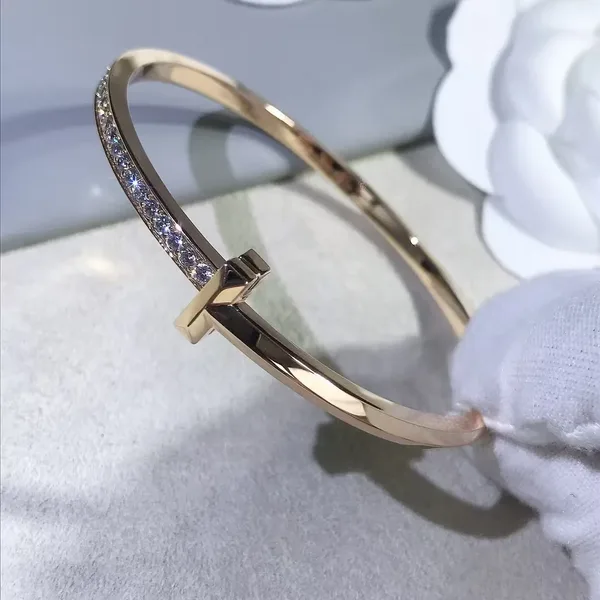 Tiffany  Co. T1 Narrow Half Pavé-Effect Hinged Bangle Two-Tone product view 6