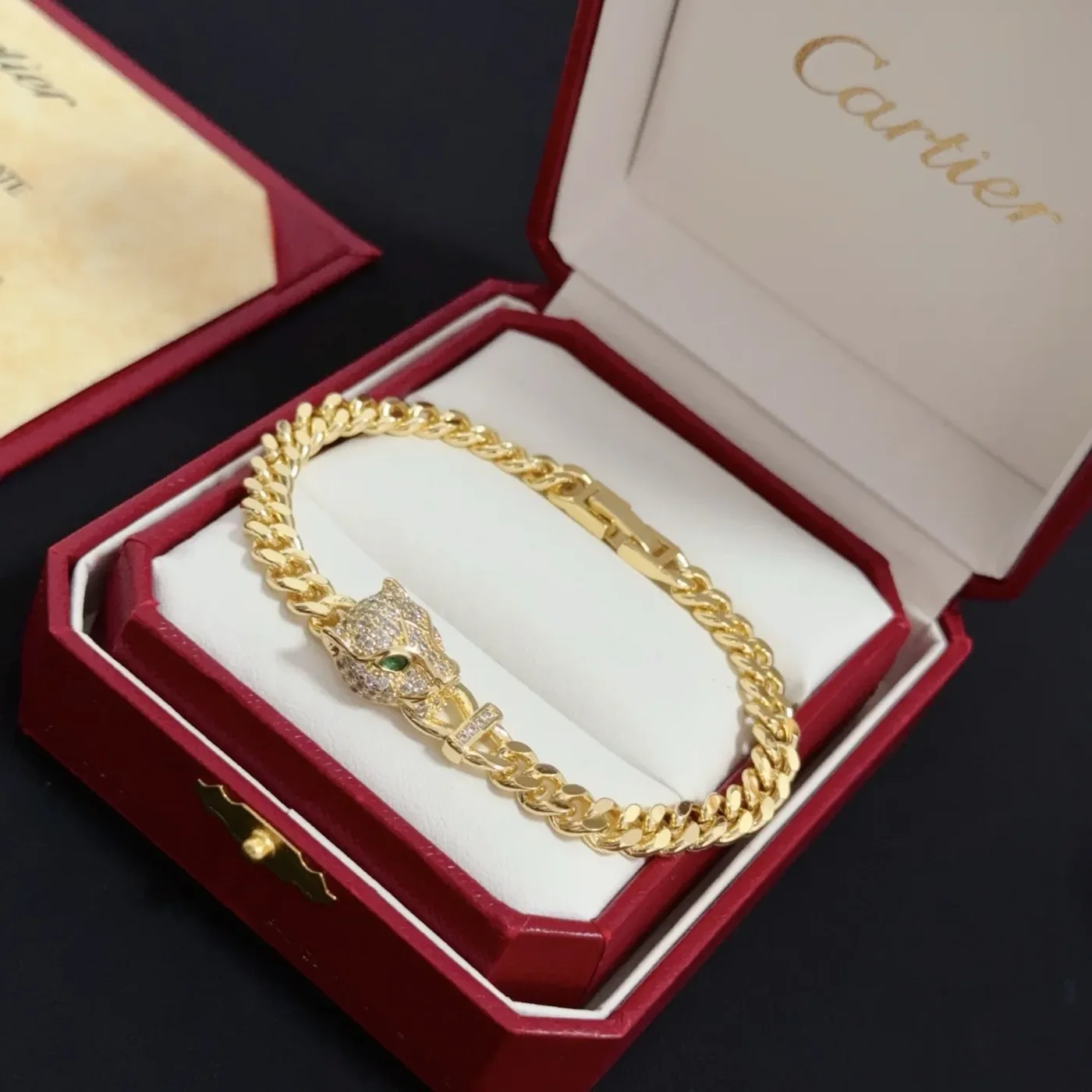 Cartier Panthere Gold-Tone Chain Bracelet with Panther Center product view 2