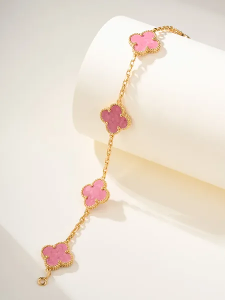 Van Cleef  Arpels Alhambra Pink Five-Clover Gold-Tone Bracelet product view 2