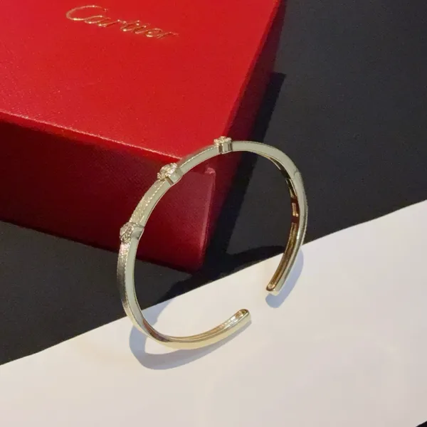 Cartier Gold-Tone Open Cuff with Three Crystal-Effect Accents product view 8