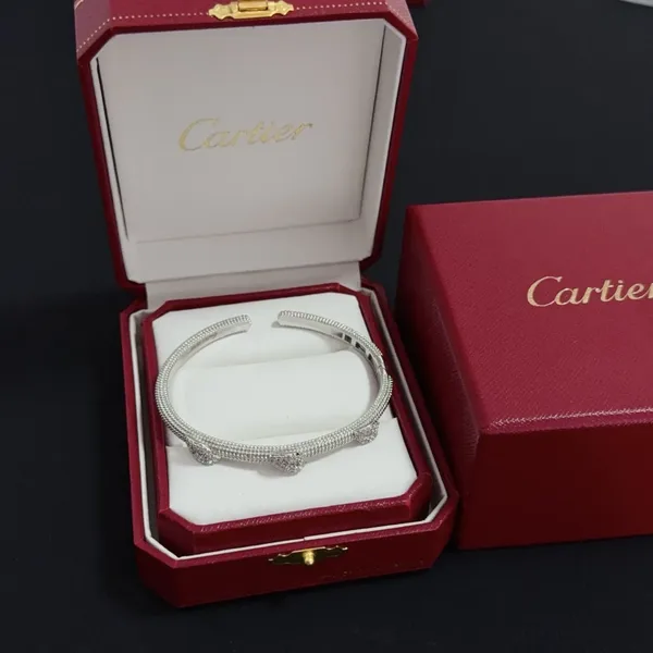 Cartier Silver-Tone Open Cuff with Pave-Effect Head product photo