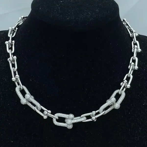Tiffany  Co. HardWear Graduated Pavé-Effect Link Necklace Silver-Tone product photo