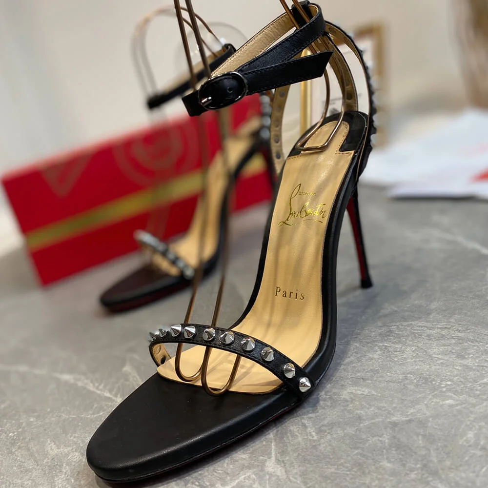 Christian Louboutin So Me Studded Ankle-Strap Sandals Black product view 3