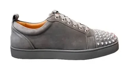 Christian Louboutin Louis Junior Spikes Suede-Effect Sneakers Grey product photo